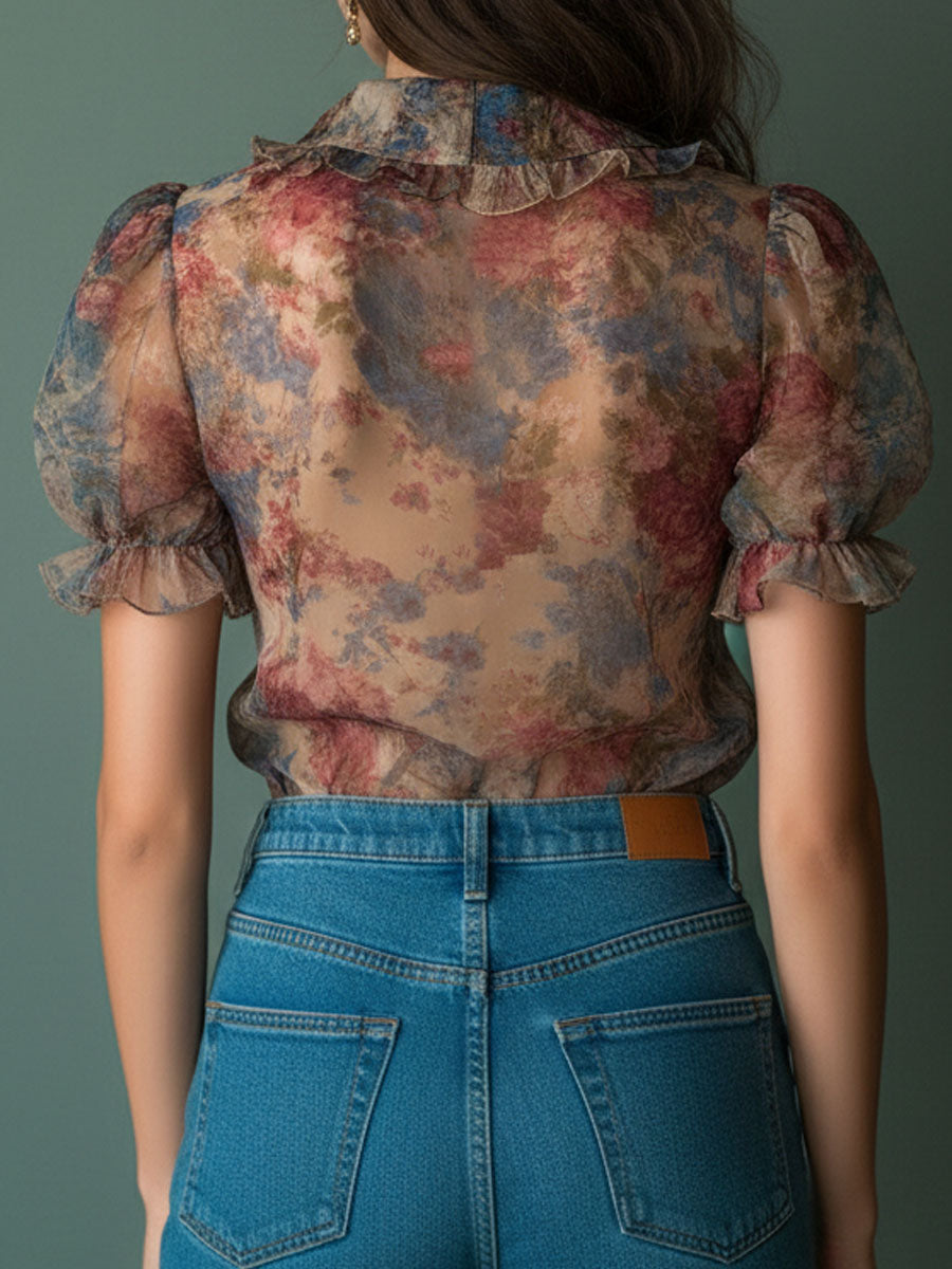 Willa London™ | Enchanted Floral Ruffle Blouse