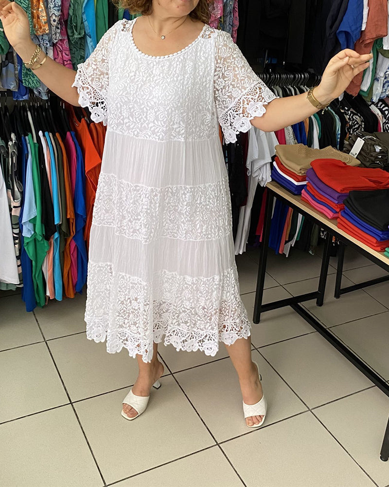 Willa London™ | Lace Elegance Midi Dress