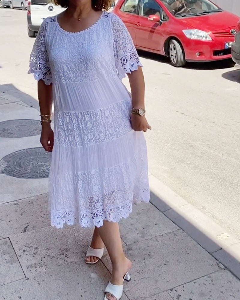 Willa London™ | Lace Elegance Midi Dress