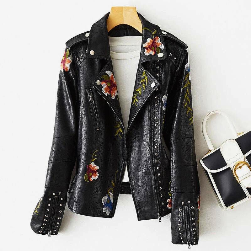 Willa London™ | Faelan Embroidered Leather Jacket