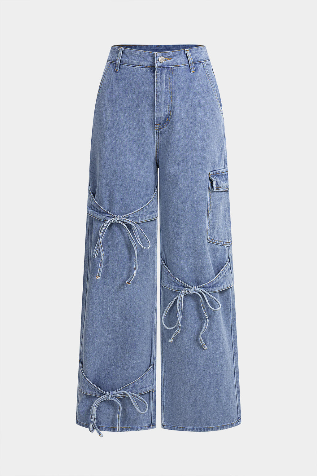 Willa London™ | Bow Tie-Up Denim Trousers