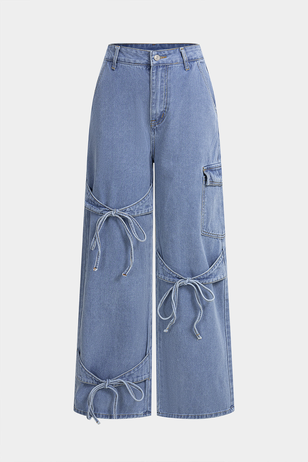 Willa London™ | Bow Tie-Up Denim Trousers