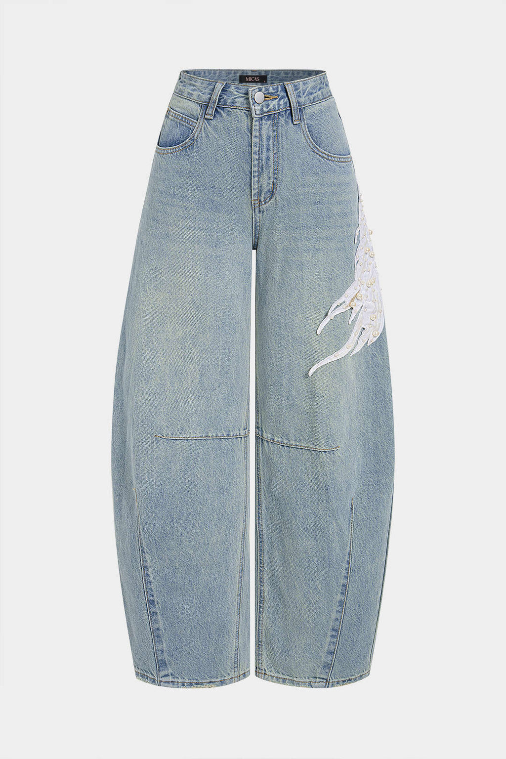 Willa London™ | Feathered Elegance Wide Leg Jeans