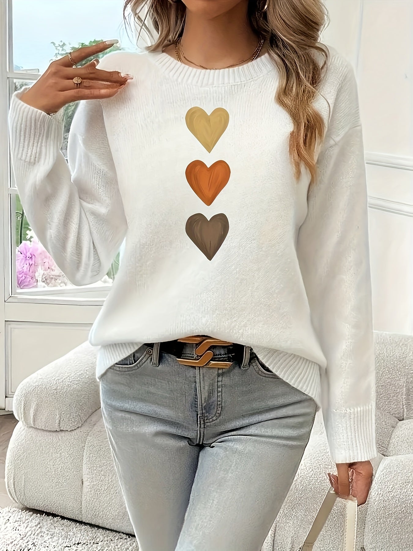 Willa London™ | Geometric Heart Knit Sweater
