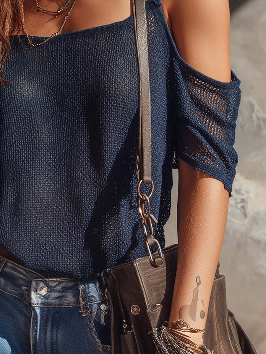 Willa London™ | Retro Chic Cold-Shoulder Blouse