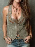 Willa London™ | Olive Suede Corset Vest