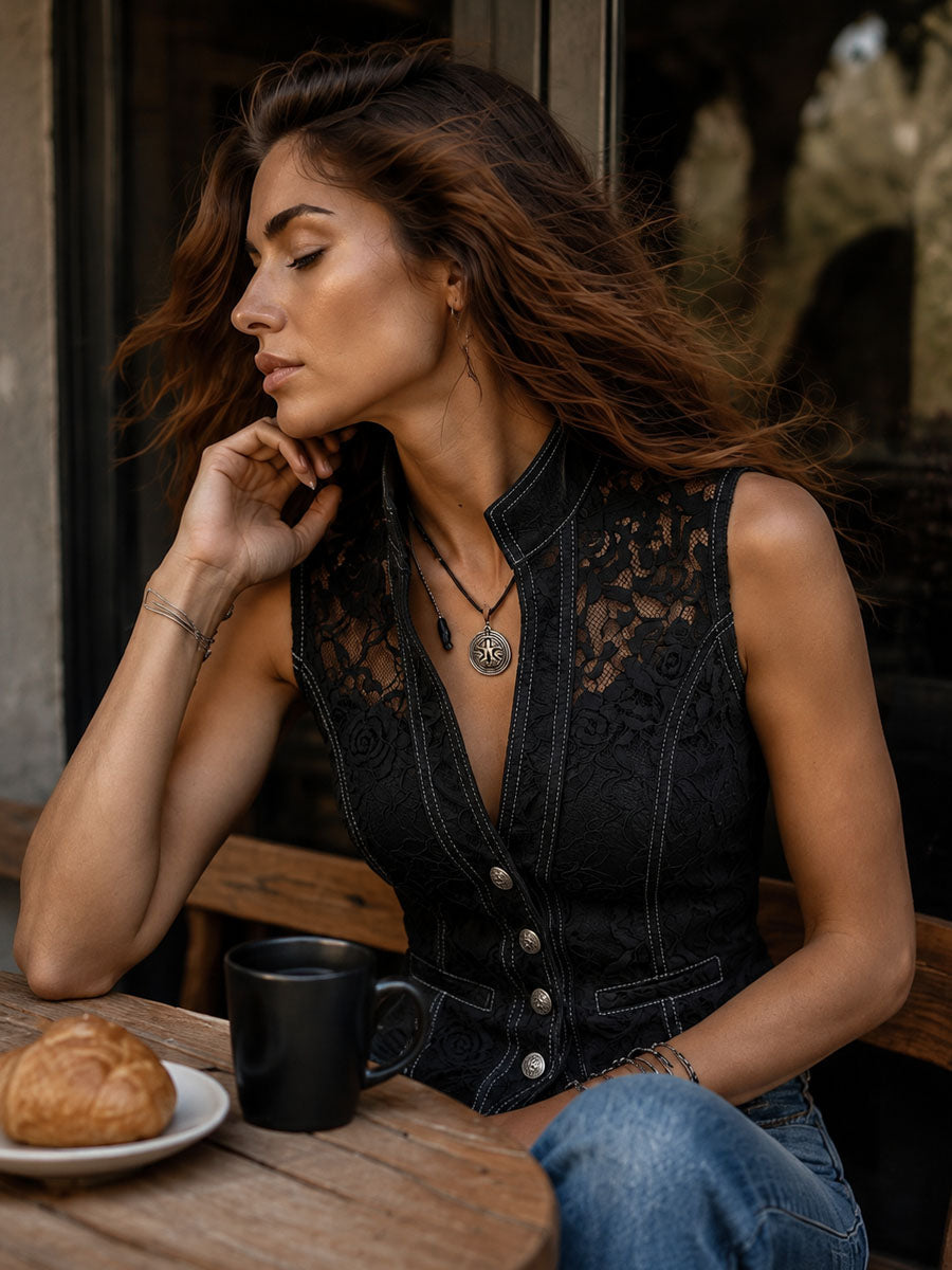 Willa London™ | Lace Elegance Waistcoat