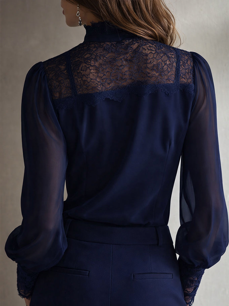 Willa London™ | Timeless Lace Chiffon Blouse