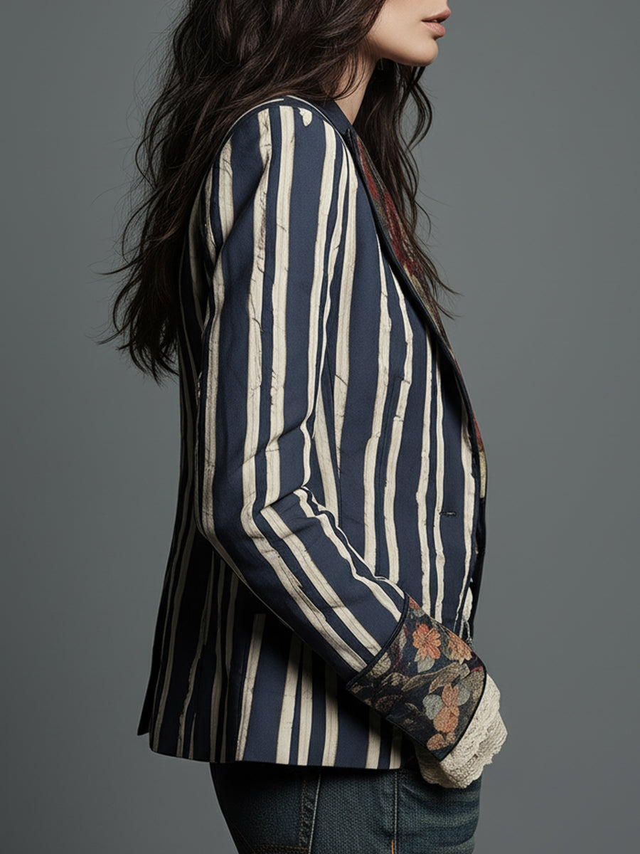 Willa London™ | Bohemian Floral Stripe Blazer