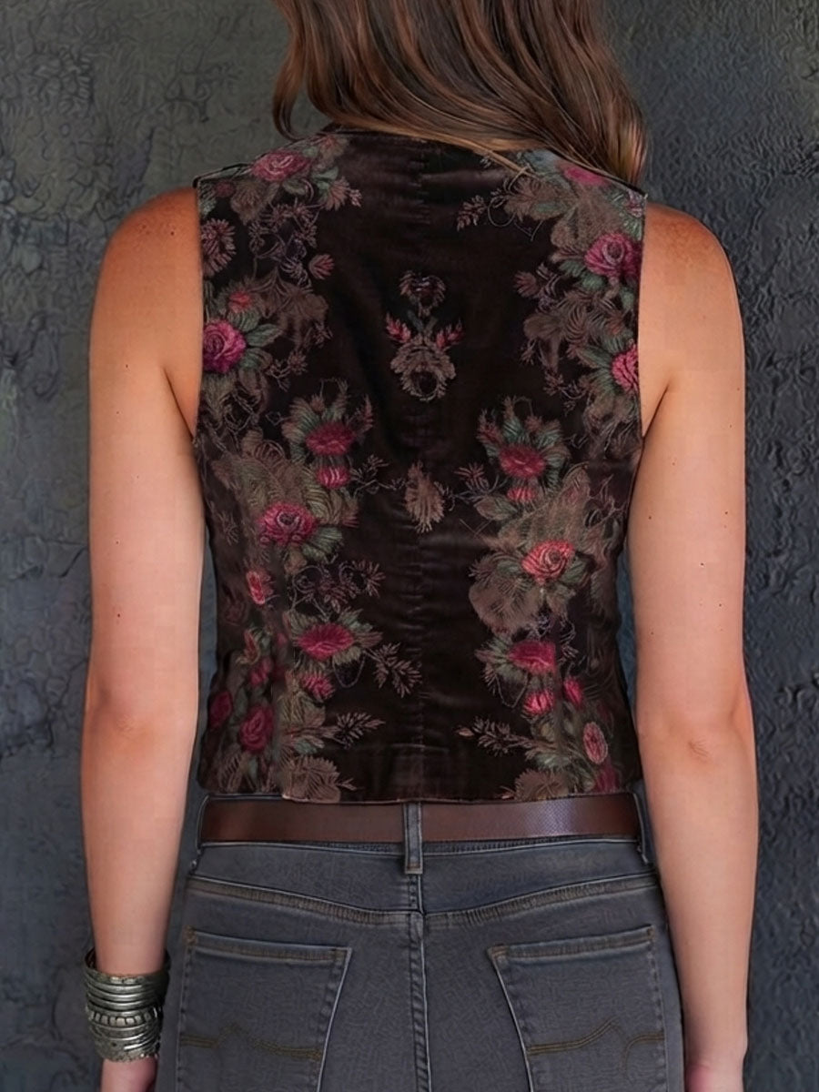 Willa London™ | Vintage Velvet Floral Waistcoat