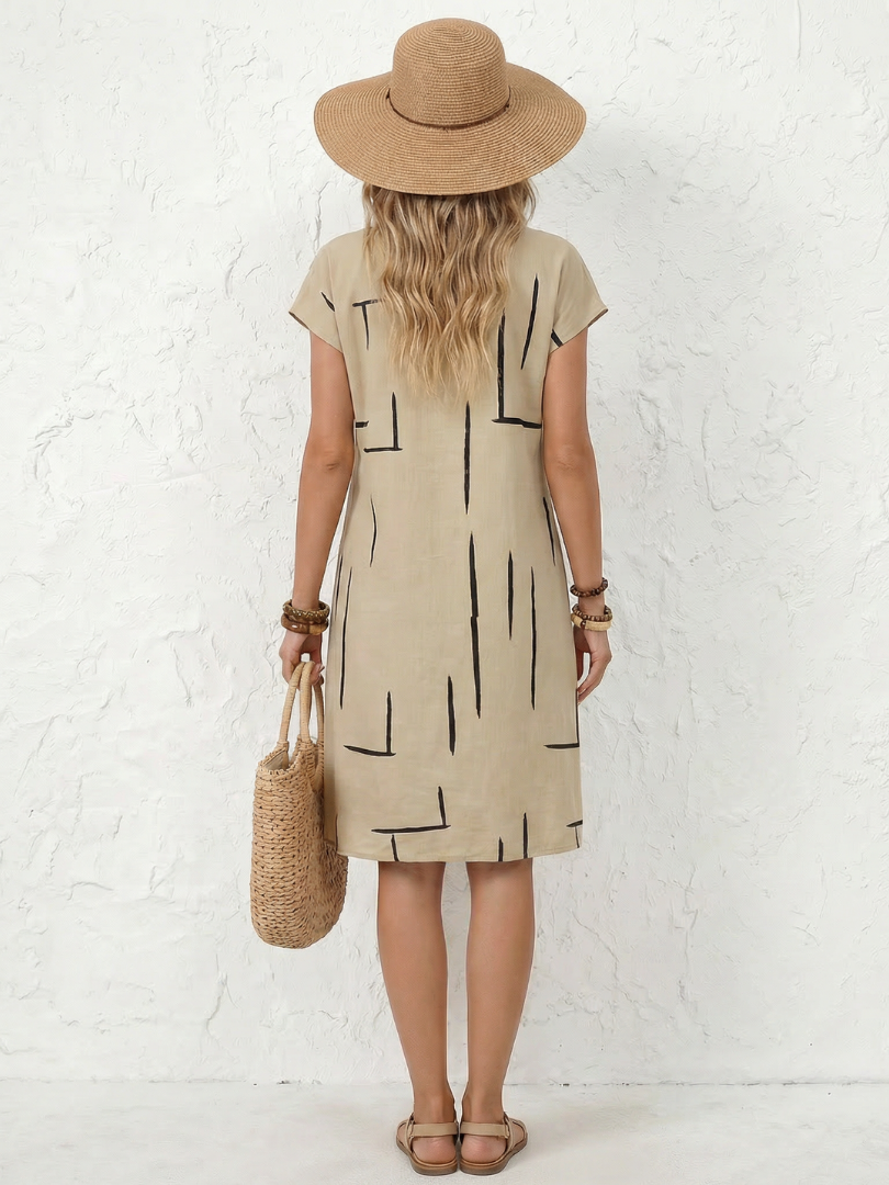 Willa London™ | Abstract Elegance Midi Dress