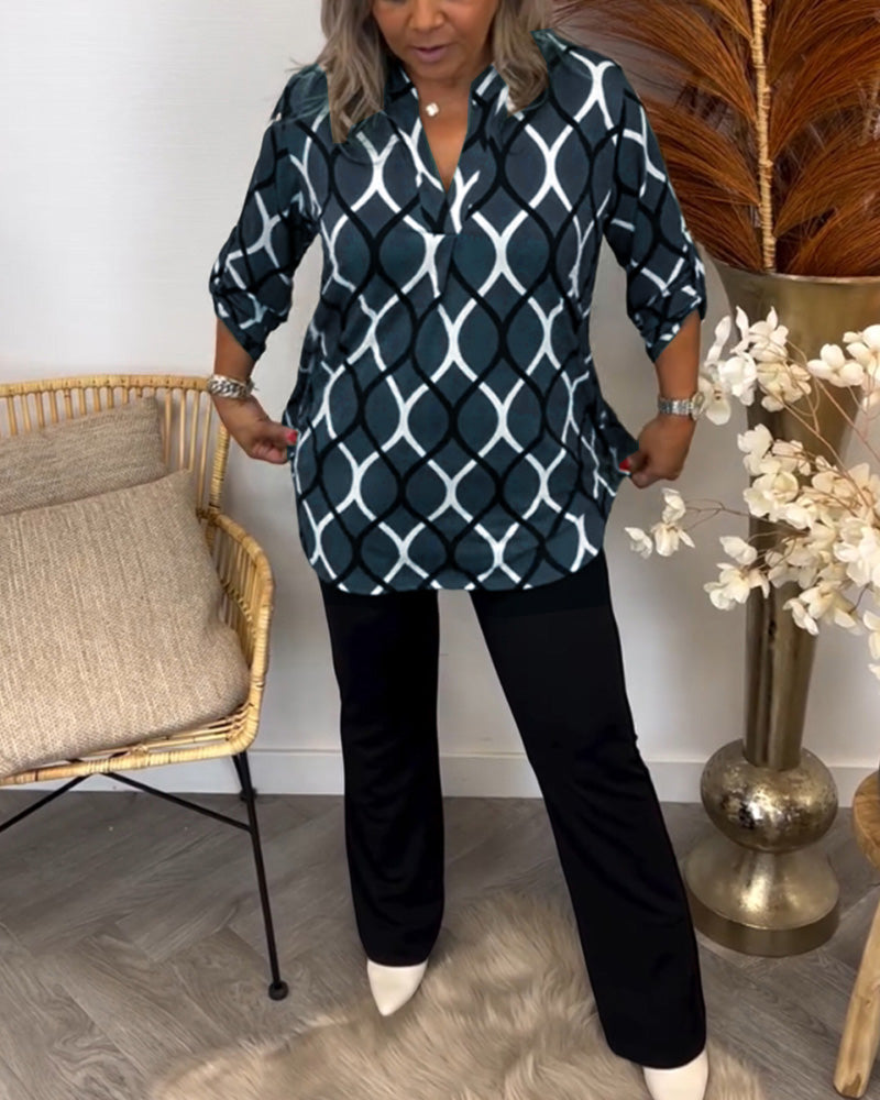 Willa London™ | Elegant Geometry Blouse