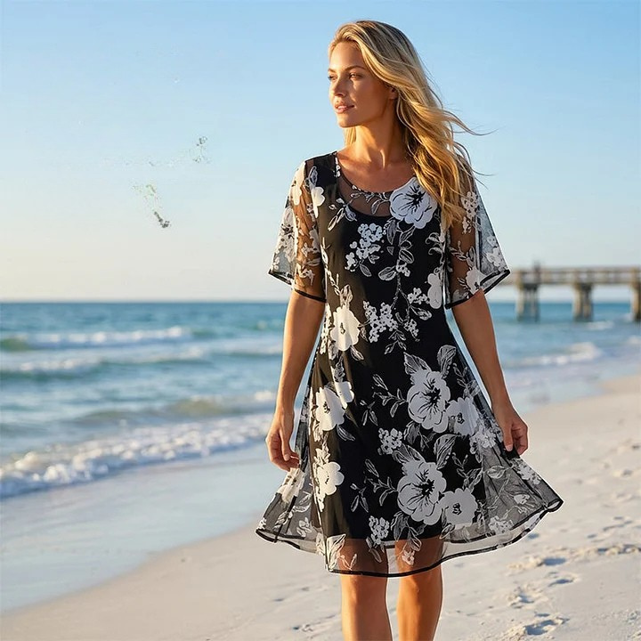 Willa London™ | Celestial Floral Chiffon Dress