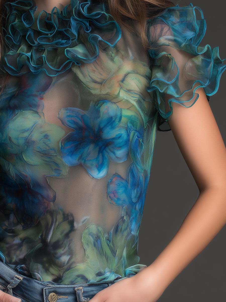 Willa London™ | Enchanted Floral Ruffle Top