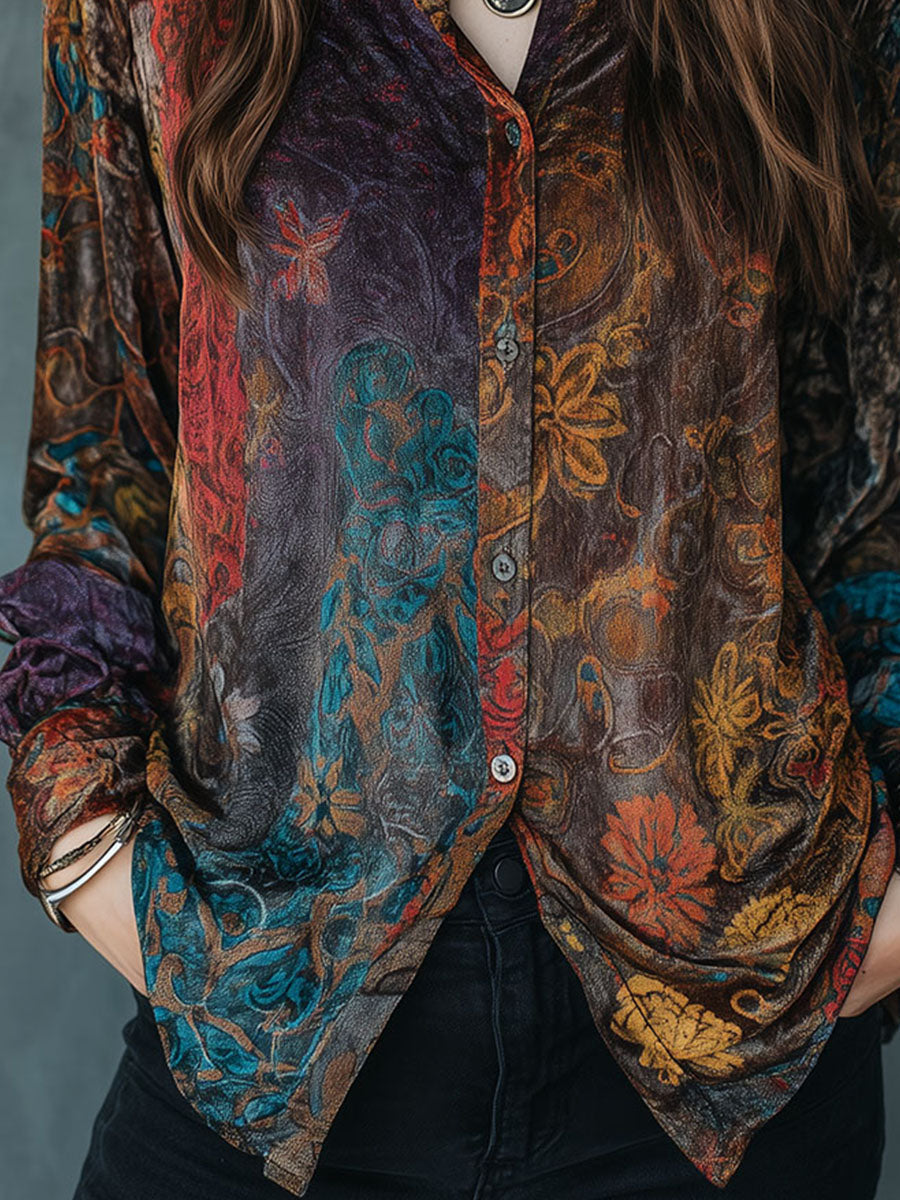 Willa London™ | Velvet Bohemian Blossom Shirt