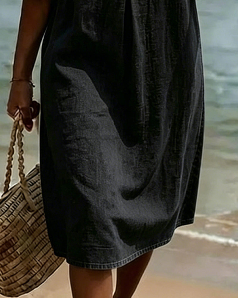 Willa London™ | Serene Denim A-Line Dress