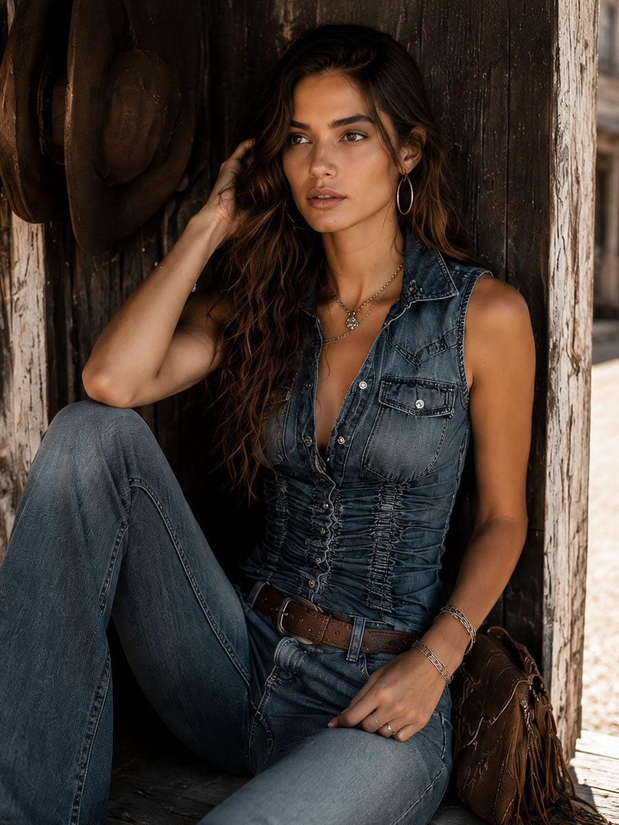 Willa London™ | Vintage Charm Denim Shirt