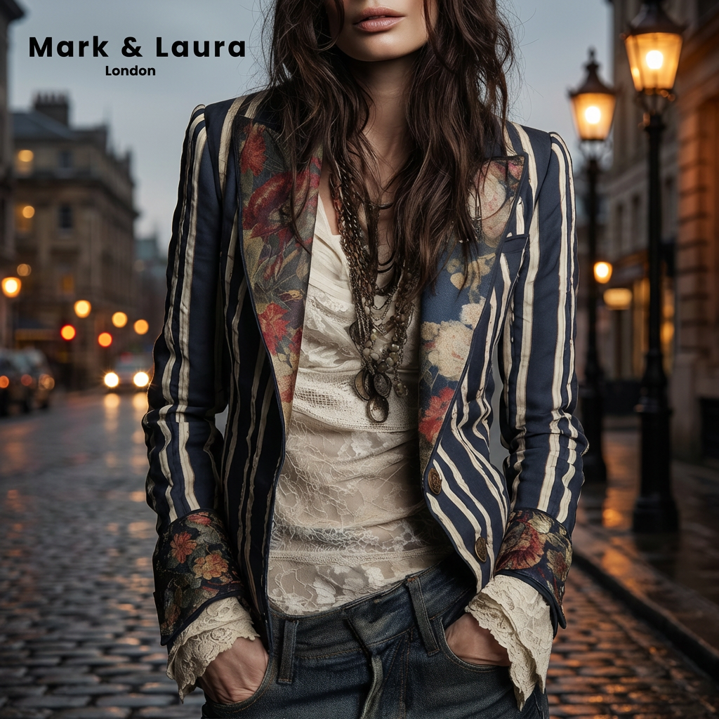 Willa London™ | Bohemian Floral Stripe Blazer