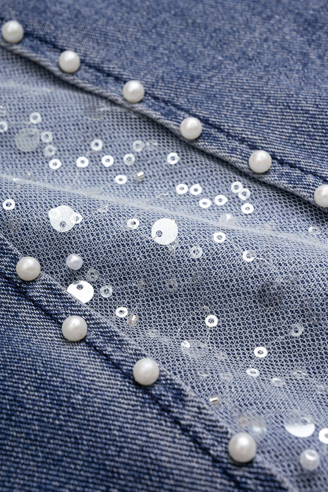 Willa London™ | Asymmetrical Rhinestone Denim Trousers