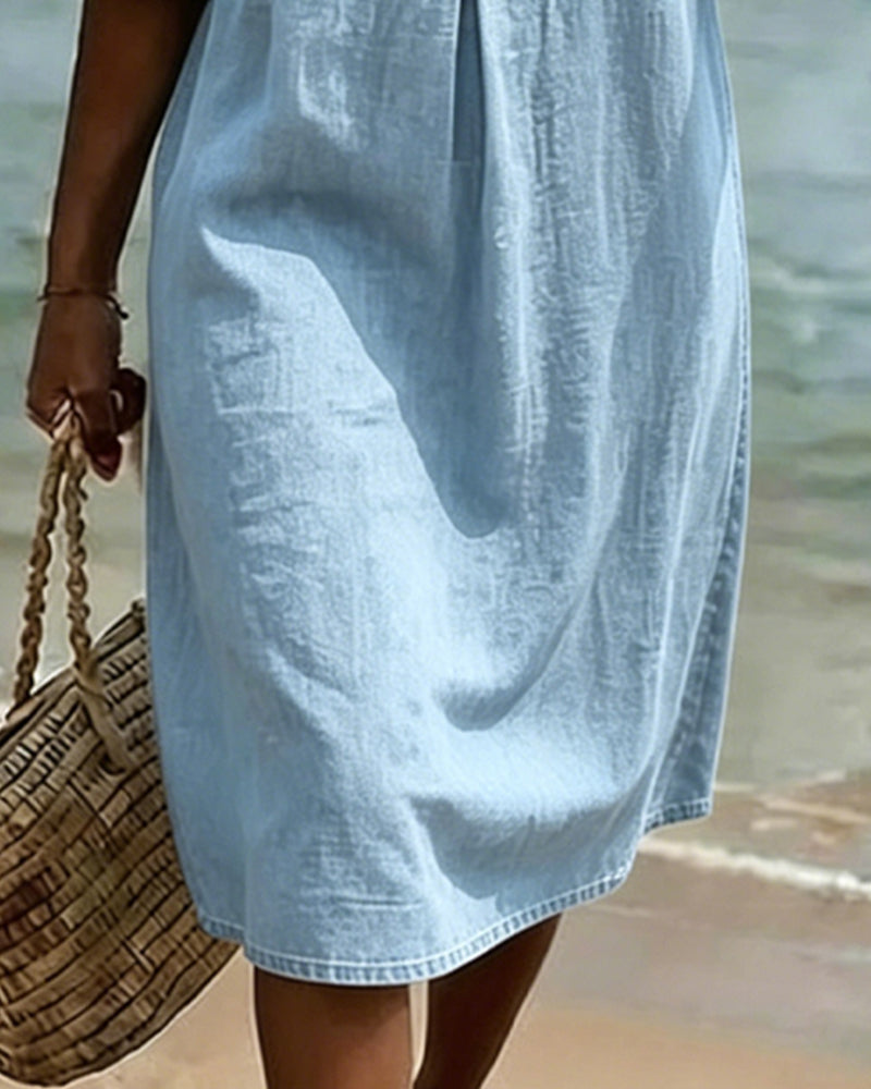 Willa London™ | Serene Denim A-Line Dress