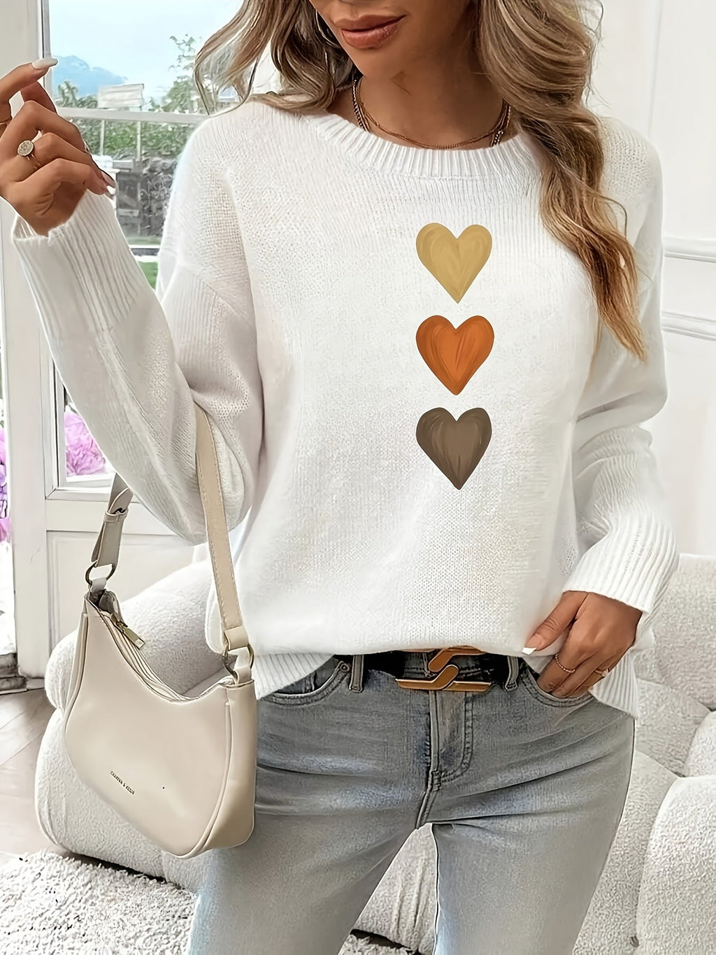 Willa London™ | Geometric Heart Knit Sweater
