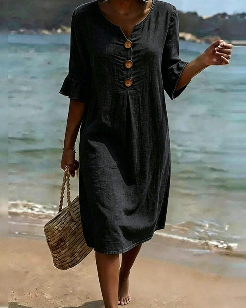 Willa London™ | Serene Denim A-Line Dress