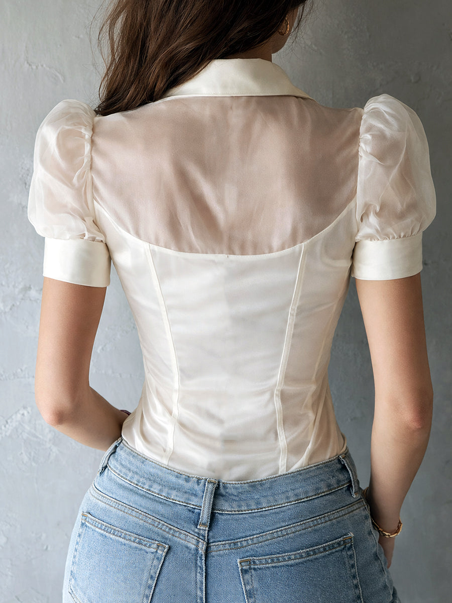 Willa London™ | Vintage Charm Satin Blouse