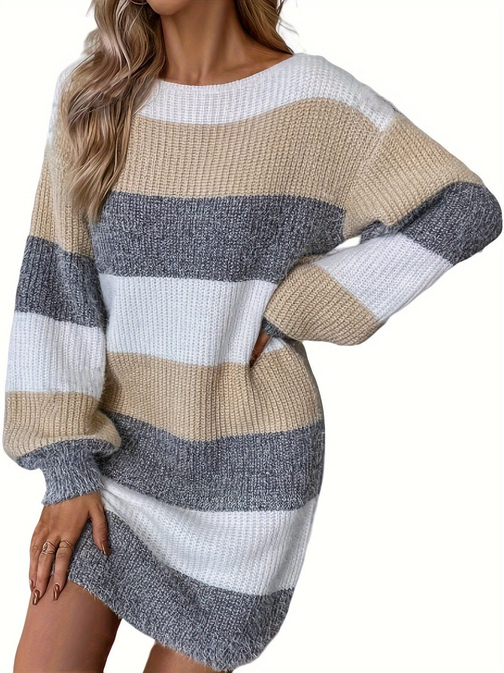 Willa London™ | Elegant Striped Knit Dress