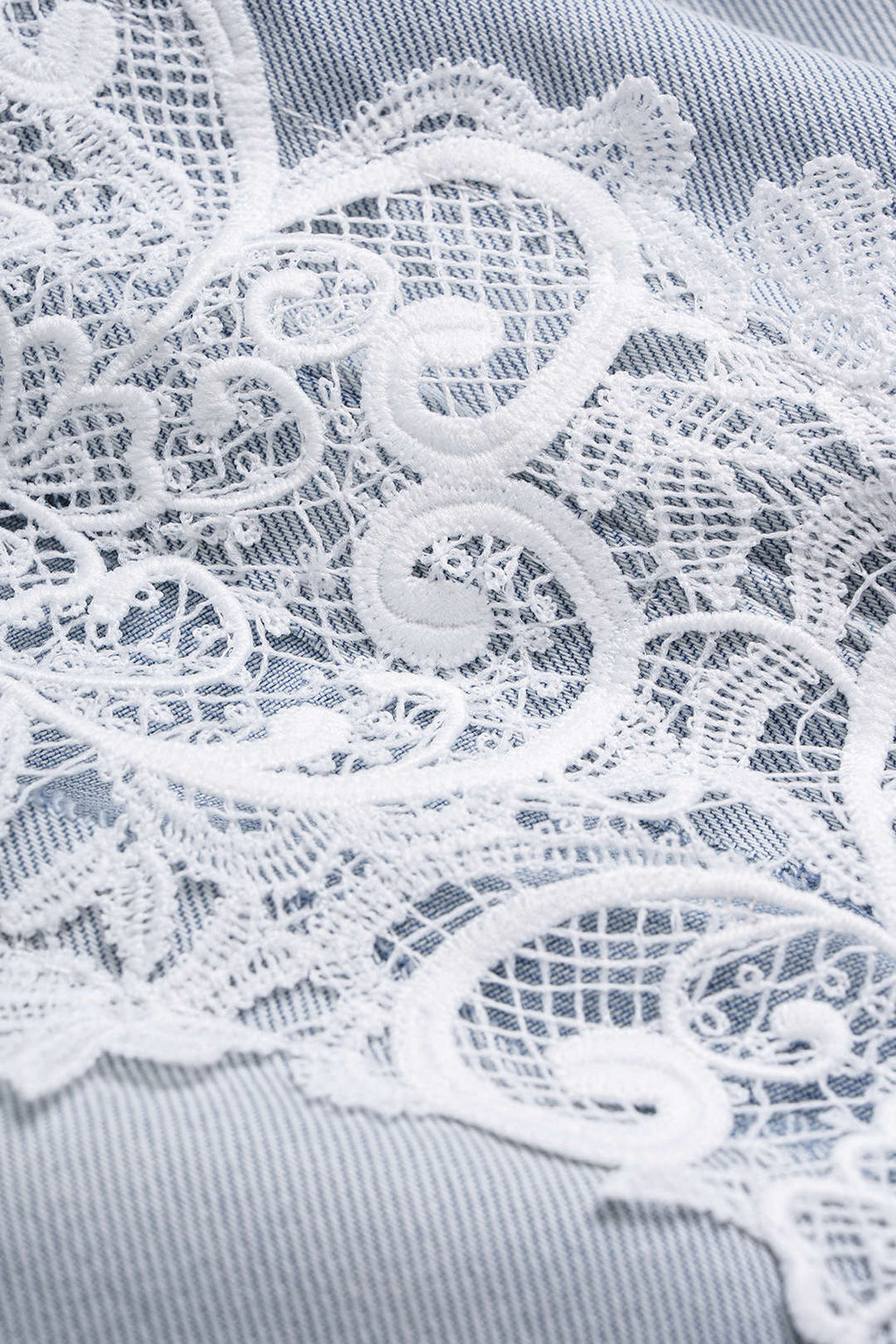 Willa London™ | Lace-Trimmed Denim Trousers