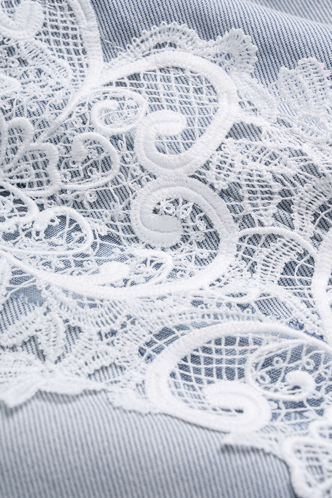 Willa London™ | Lace-Trimmed Denim Trousers