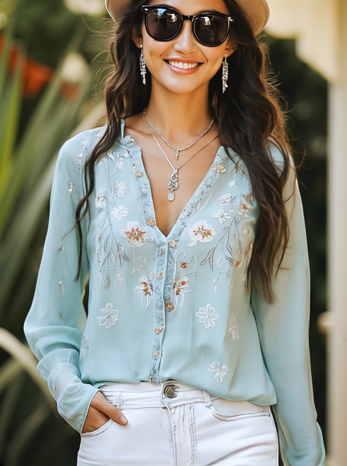 Willa London™ | Bohemian Grace Embroidered Shirt