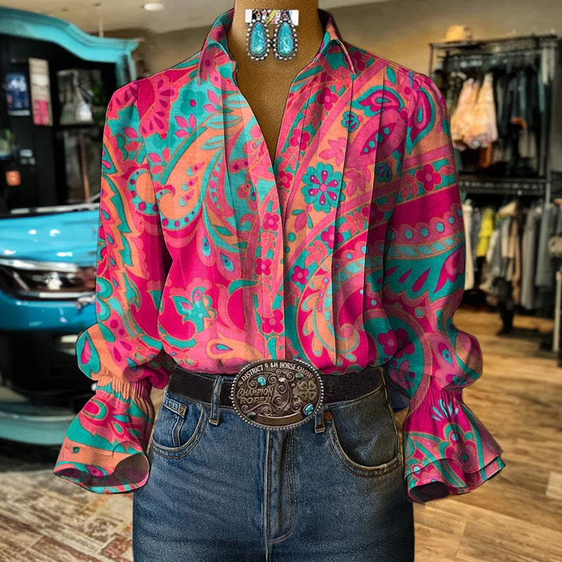 Willa London™ | Vintage Floral Elegance Blouse