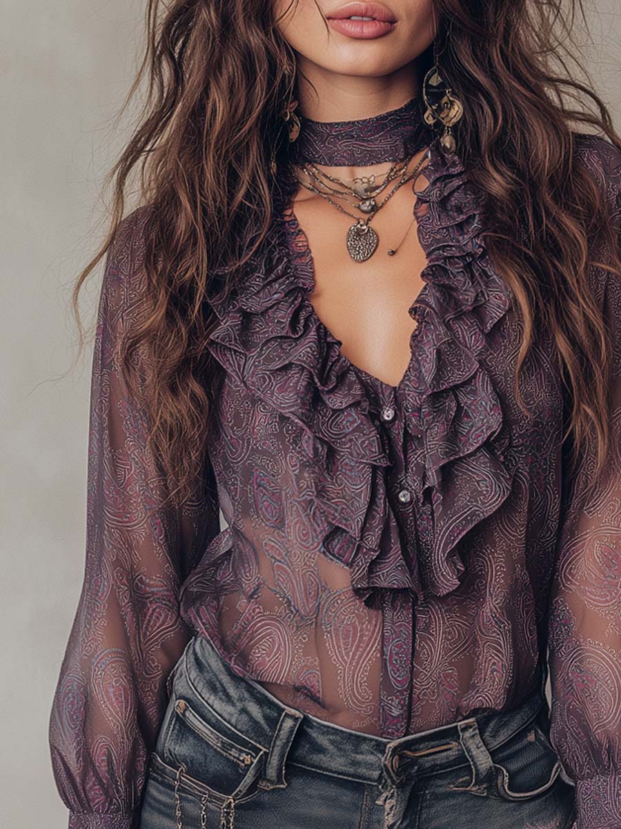Willa London™ | Vintage Charm Chiffon Blouse