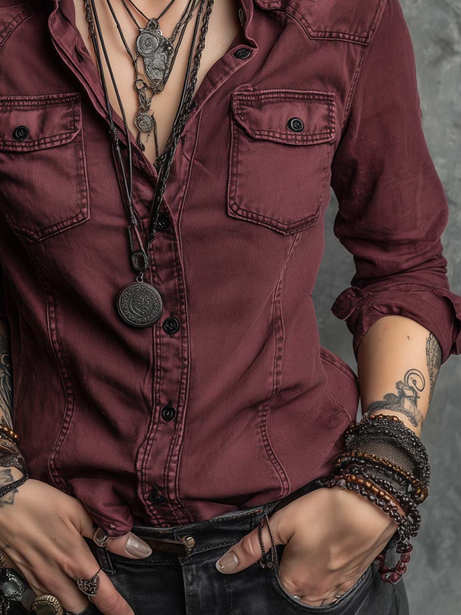 Willa London™ | Vintage Charm Denim Blouse