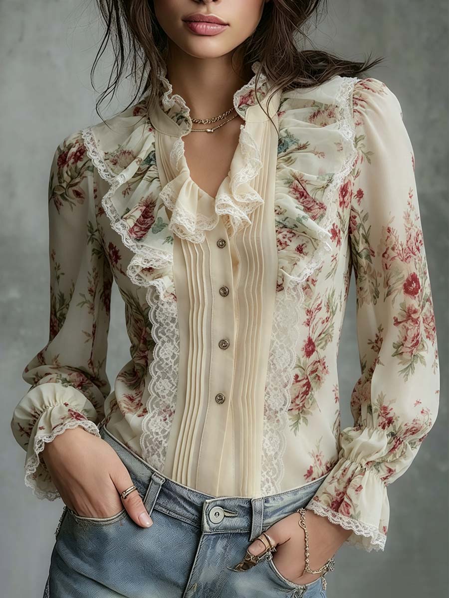 Willa London™ | Vintage Elegance Chiffon Blouse
