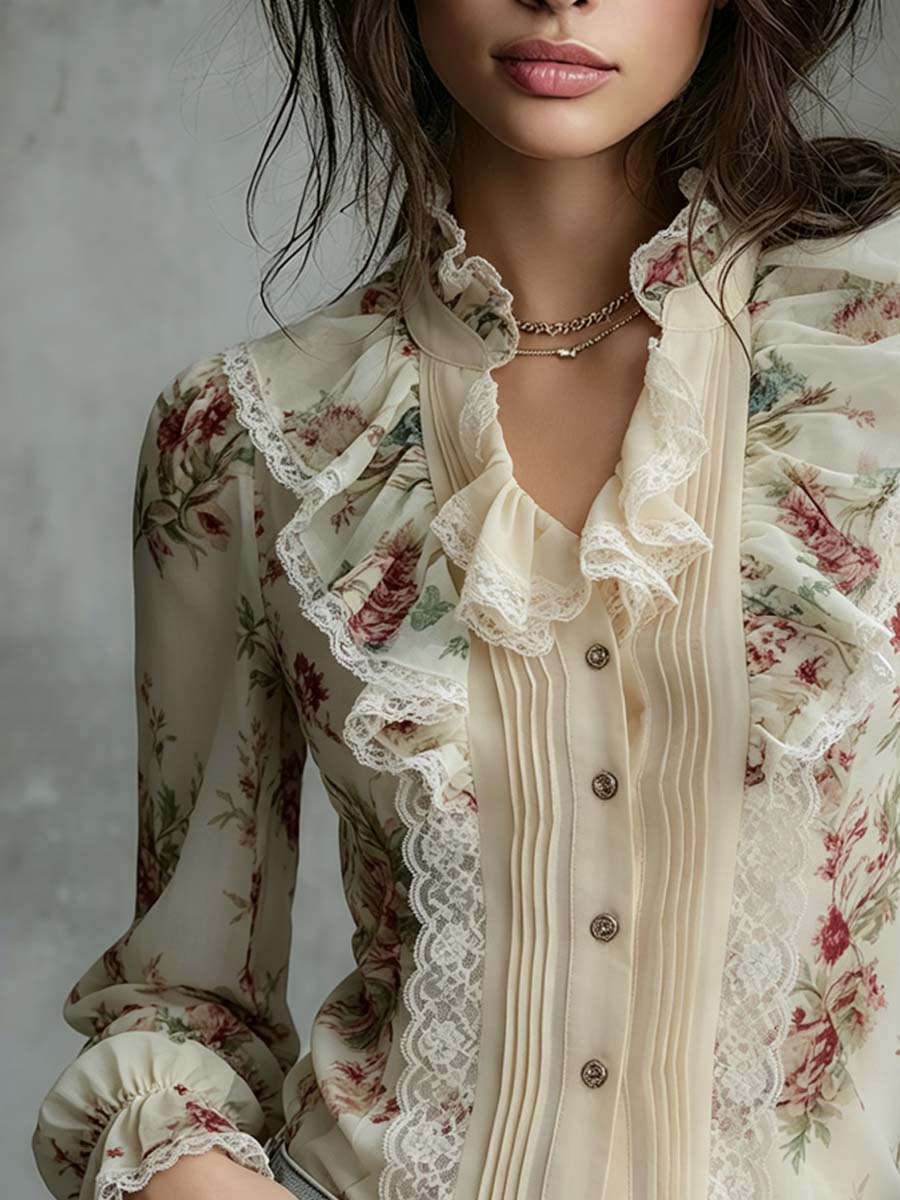 Willa London™ | Vintage Elegance Chiffon Blouse
