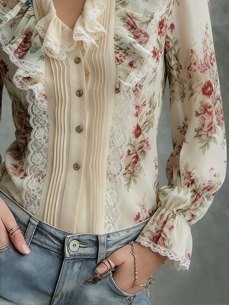 Willa London™ | Vintage Elegance Chiffon Blouse