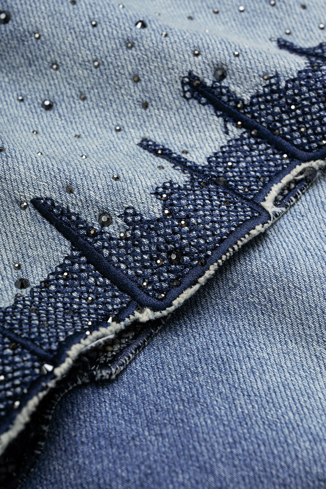 Willa London™ | Luxe Rhinestone Denim Trousers