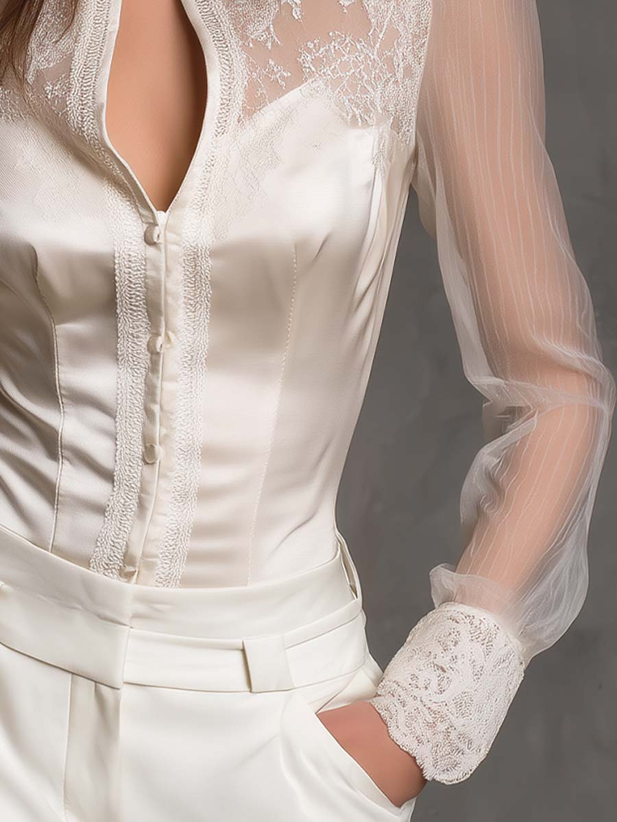 Willa London™ | Seraphic Lace Satin Blouse
