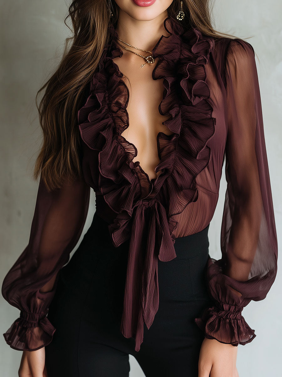 Willa London™ | Vintage Charm Chiffon Blouse