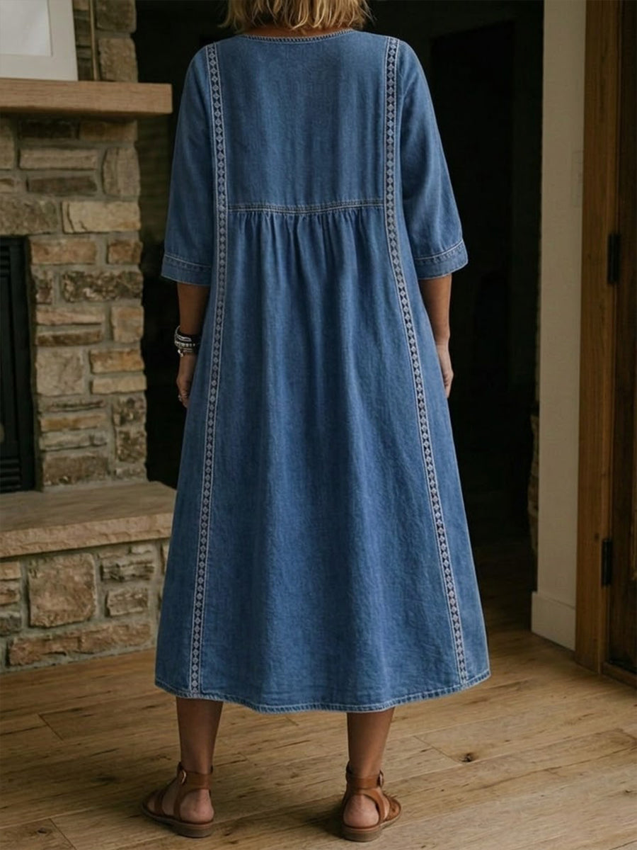 Willa London™ | Serene Lace Denim Dress