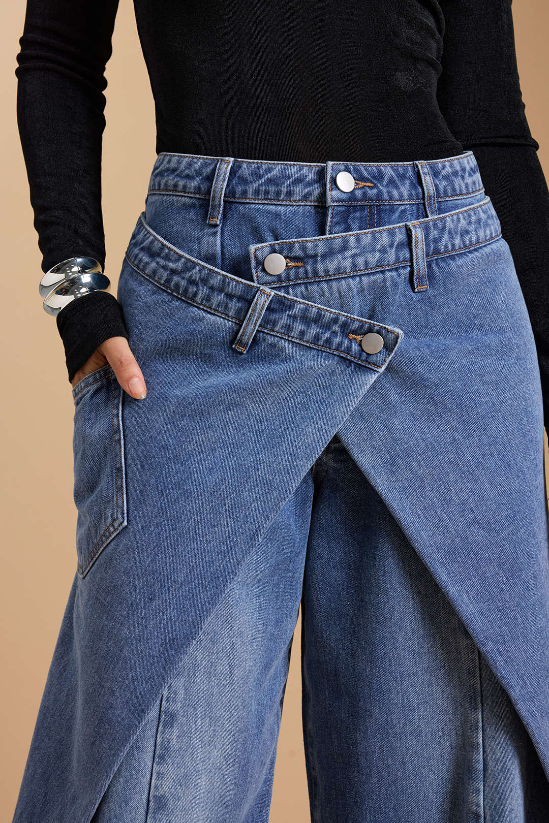 Willa London™ | Asymmetric Elegance Denim Jeans
