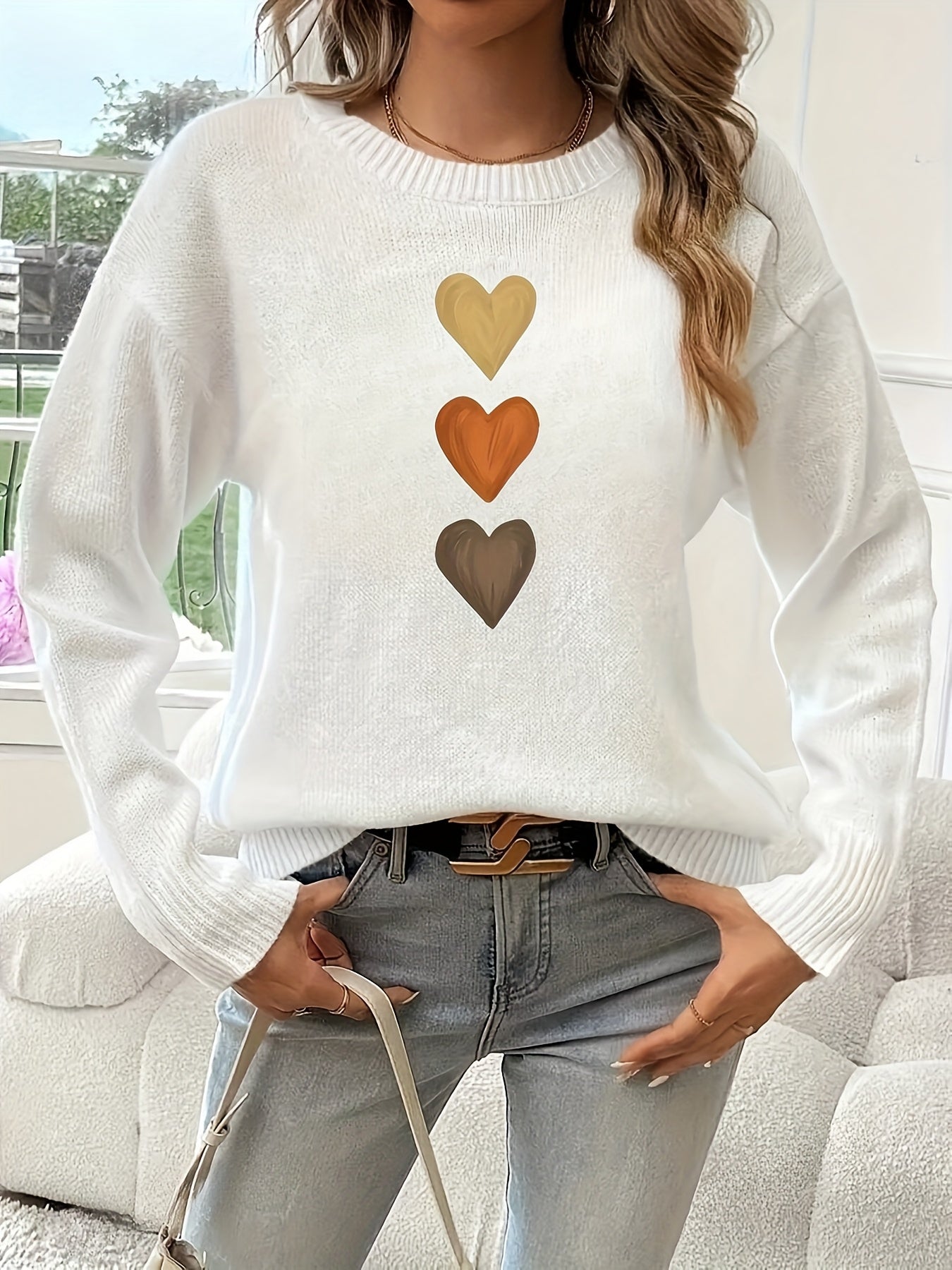 Willa London™ | Geometric Heart Knit Sweater