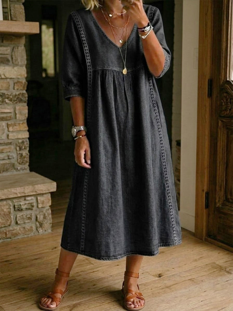Willa London™ | Serene Lace Denim Dress