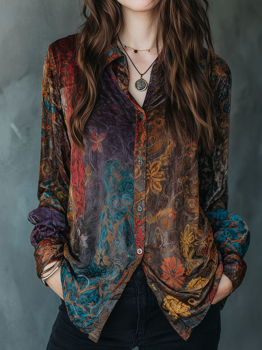 Willa London™ | Velvet Bohemian Blossom Shirt
