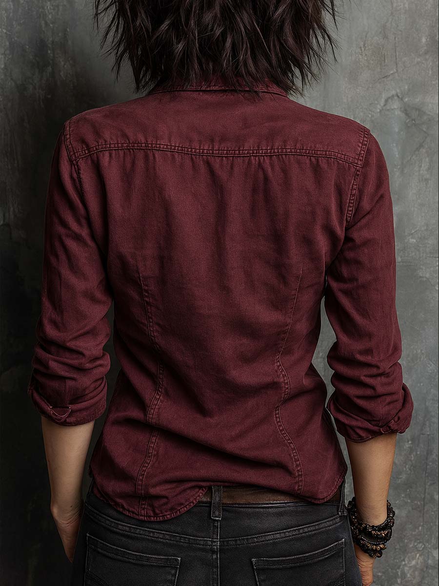 Willa London™ | Vintage Charm Denim Blouse