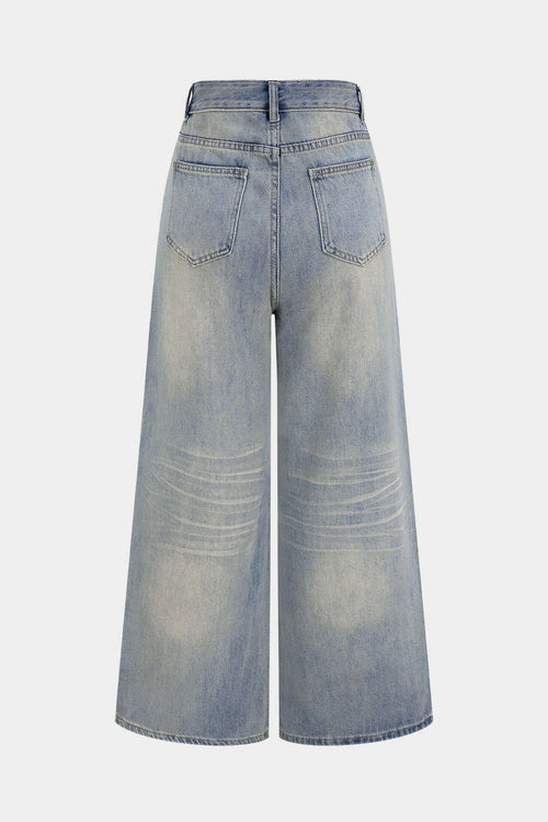 Willa London™ | Asymmetrical Fray Denim Trousers