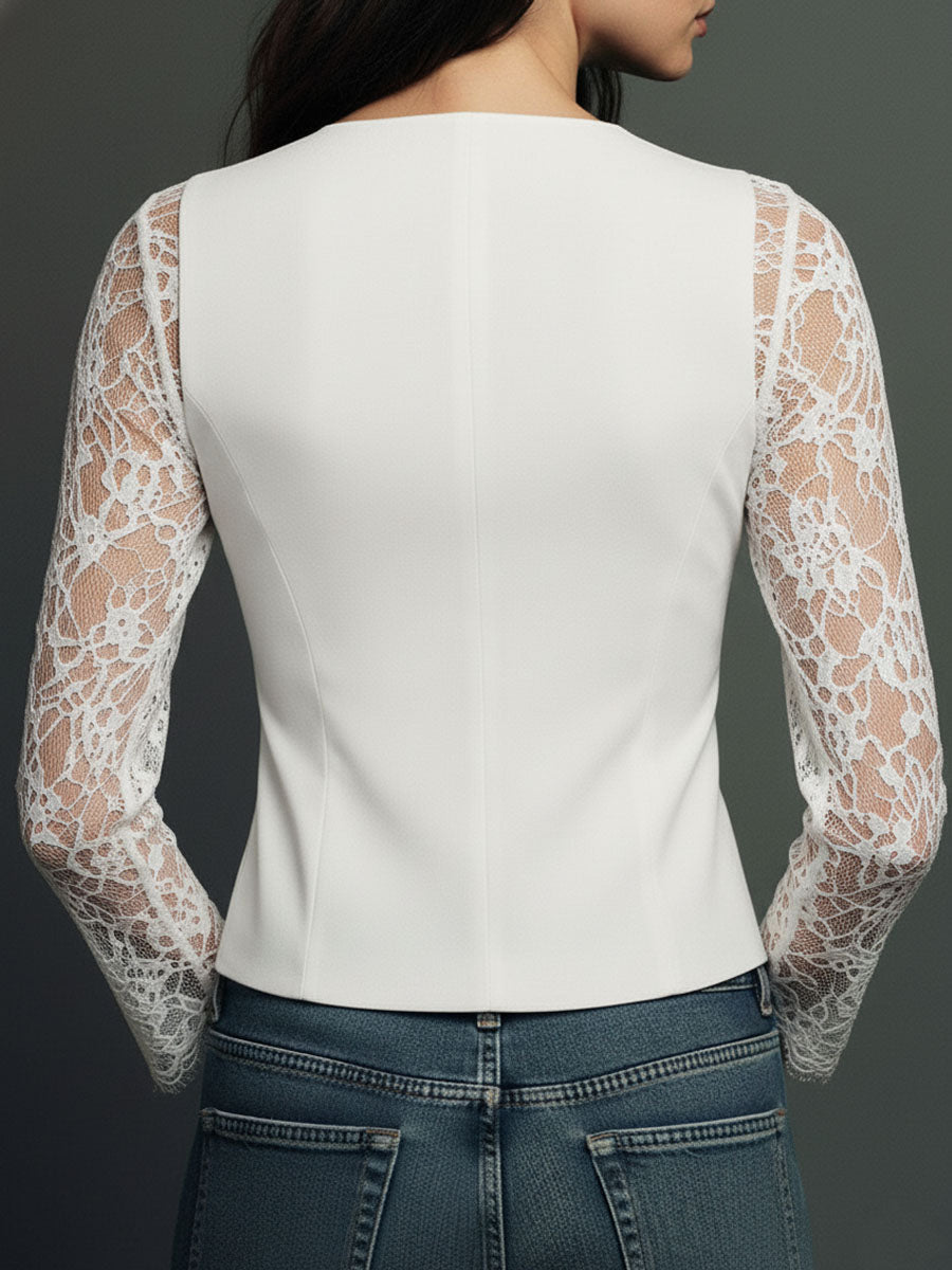 Willa London™ | Lace Elegance Blazer Top