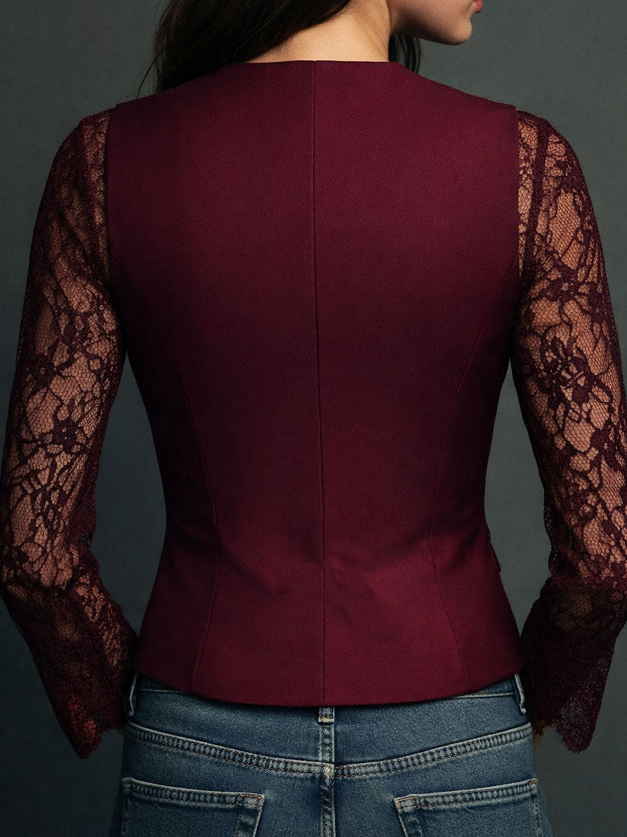 Willa London™ | Lace Elegance Blazer Top