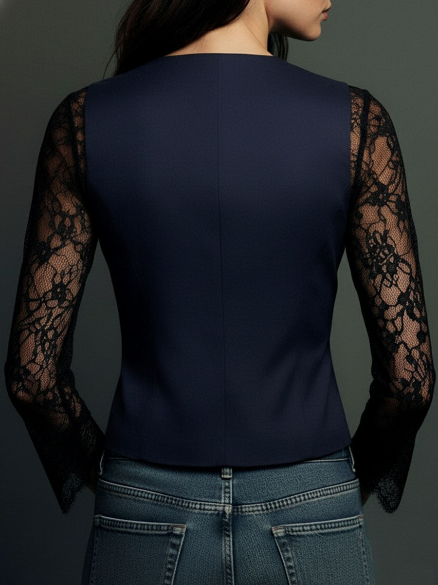 Willa London™ | Lace Elegance Blazer Top